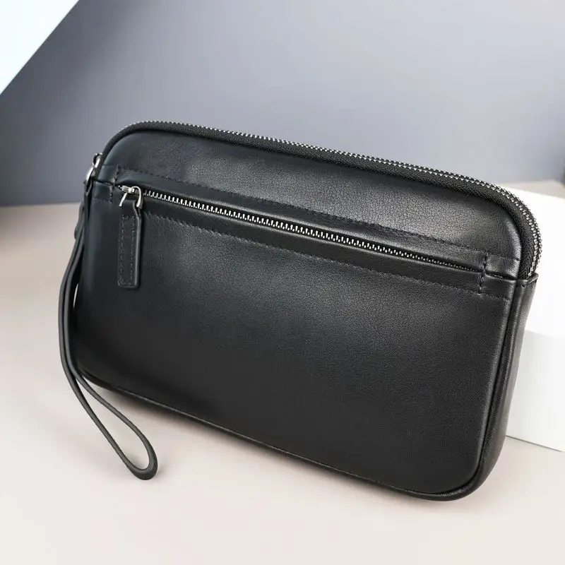 BALIDIYA Real leather men's handbag new large capacity mobile phone with a layered leather wallet