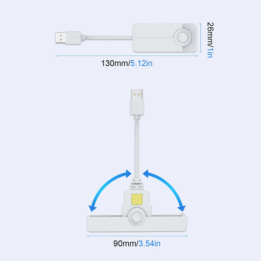 USB2.0/Type-C バンクチップカードリーダーポータブル共通アクセスカードリーダー折りたたみ式 Windows/OS/Android と互換性あり