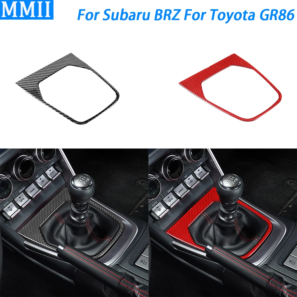 For Subaru BRZ For Toyota GR86 2022 2023 Carbon Fiber Gear Shift Panel Cover Trim Car Interior Decoration Accessories Sticker