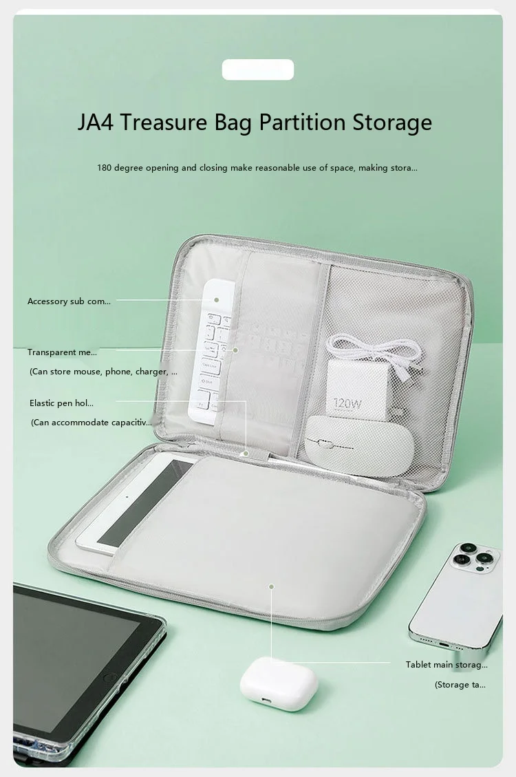PU-Tablet-Hülle 10,9-13,3 Zoll Schutztasche für iPad mit weichem Futter – Detail 5