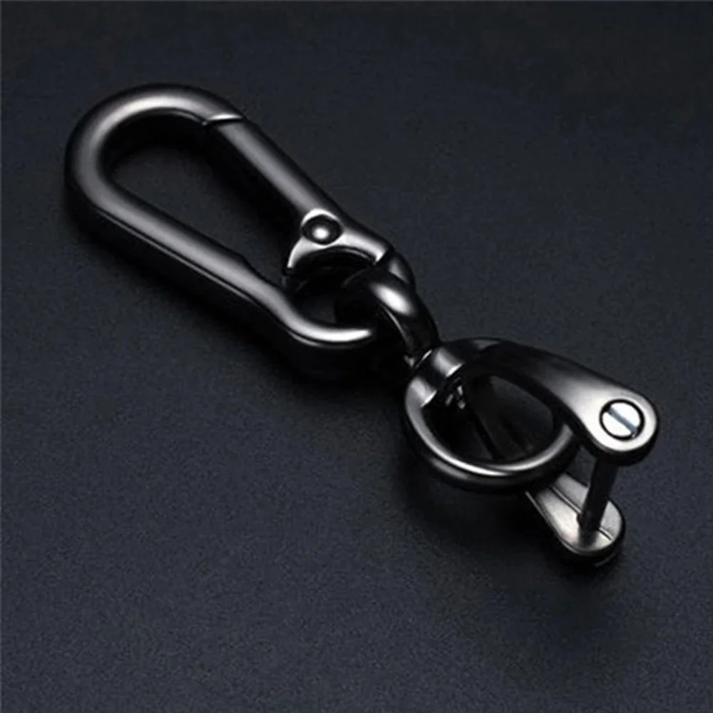 

High-Grade Metal Car KeyChain 360 Degree D Shape Rotating Horseshoe Buckle Jewelry Key Rings Holder Genuine Bag Pendant