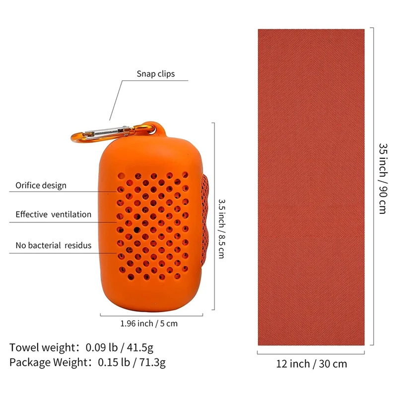 3 pacotes de toalhas de resfriamento com estojo de transporte, toalha fria de microfibra macia e respirável para camping, fitness, esporte, academia, golfe