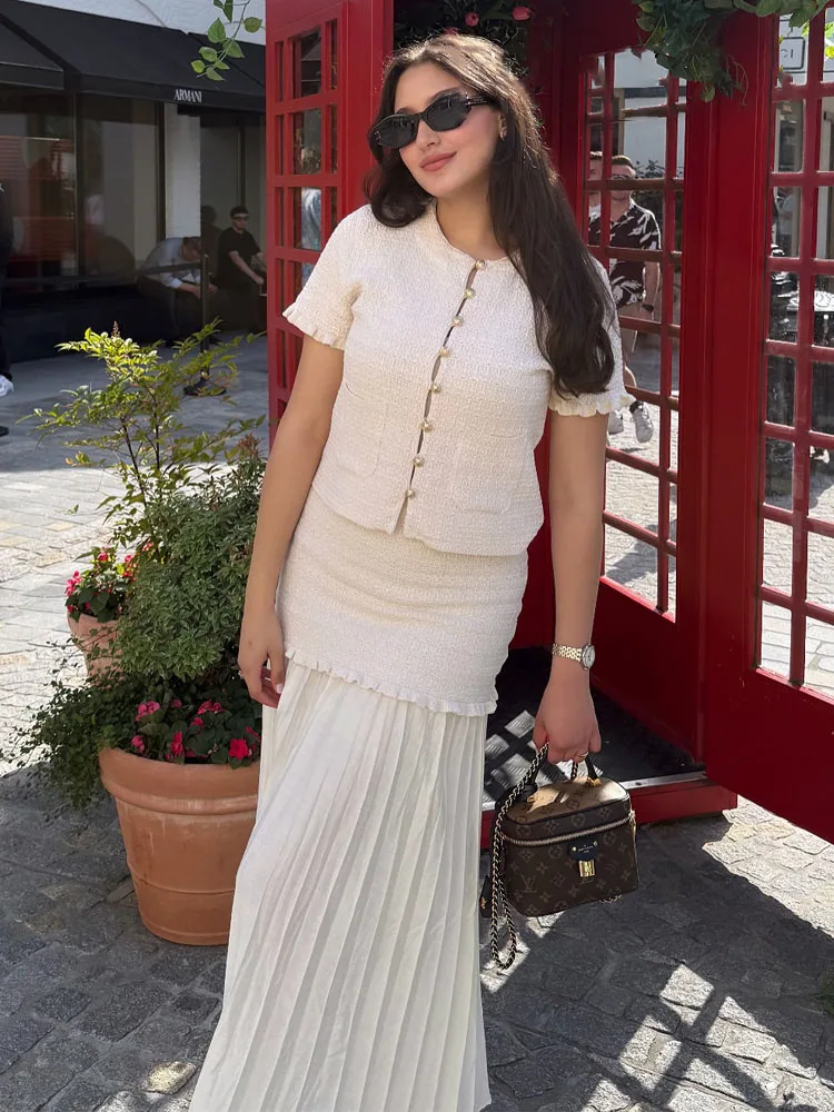 

HH женский сексуальный однотонный однобортный короткий топ с круглым вырезом и ламинированным украшением, женский летний вязаный топ с карманами и короткими рукавами