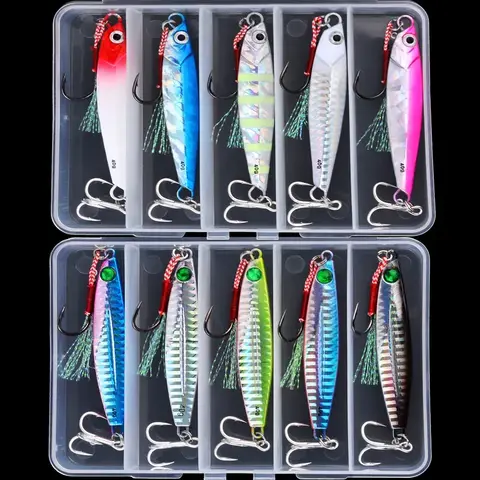 5 pièces gabarit en métal leurre de pêche poids 10g-40g pêche à la traîne appât dur bar appât de pêche attirail truite gabarits leurre gabarits leurres d'eau salée