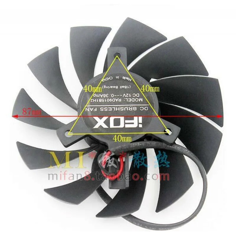 GTX550Ti worry free version 3 GTS450 0.36A 12V RAD9015B1H2 2 line card fan