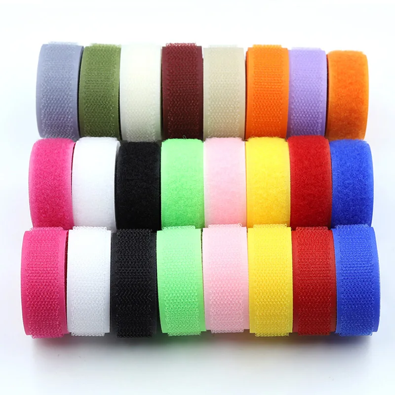 5M Colorful Hook-and-Loop fastener self-adhesive No Adhesive Fastener Tape Nylon Magic Tape Cable Ties DIY Sewing Garment Bags