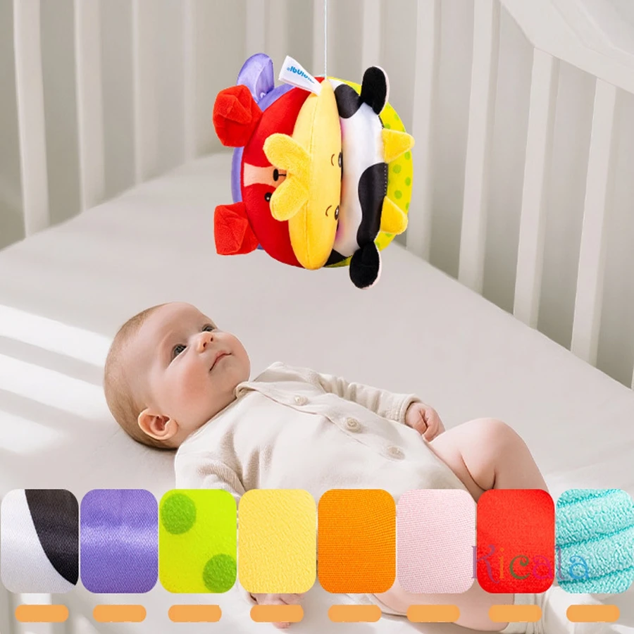 Pluszowa piłka do chwytania dla niemowląt, zabawka Montessori, edukacja wczesnoszkolna, piłki rozwijające inteligencję, interaktywne, ręcznie robione piłki z materiału dla niemowląt.