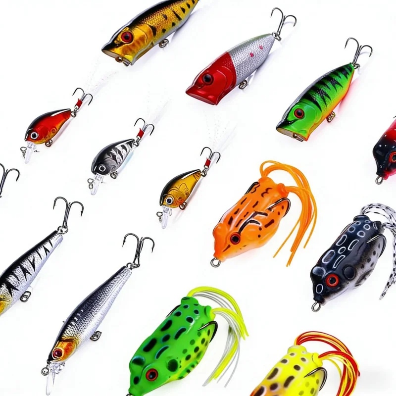 

Набор приманок 20Lure: смешанные мягкие приманки в виде маленьких лягушек для ловли басса и щуки, специальные рыболовные снасти, необходимые для рыбалки