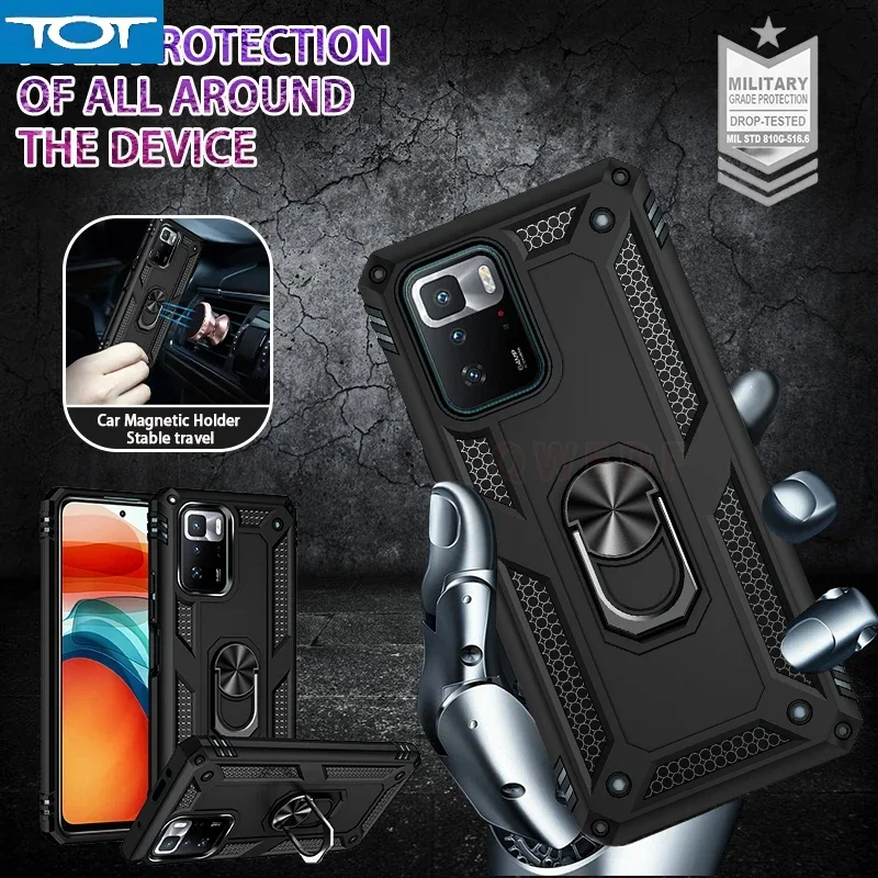 

Для Xiaomi Poco X3 GT 5G Роскошный чехол с магнитным держателем и кольцом для Poko Little X3GT X 3 GT Силиконовый противоударный бронированный чехол на заднюю панель