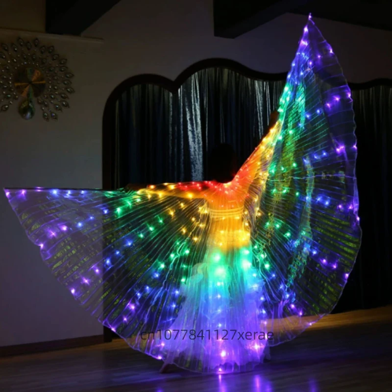 LED lichtgevende vlindervleugels, podiumvoorstelling buikdans mantel prestatiekostuum, bar prop kinderen engel dansvleugels
