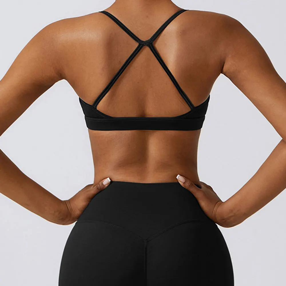 Treino de alto suporte feminino sutiã esportivo, sutiã push up ioga, top de ginástica, roupa interior fitness, sutiã corrida, roupas esportivas