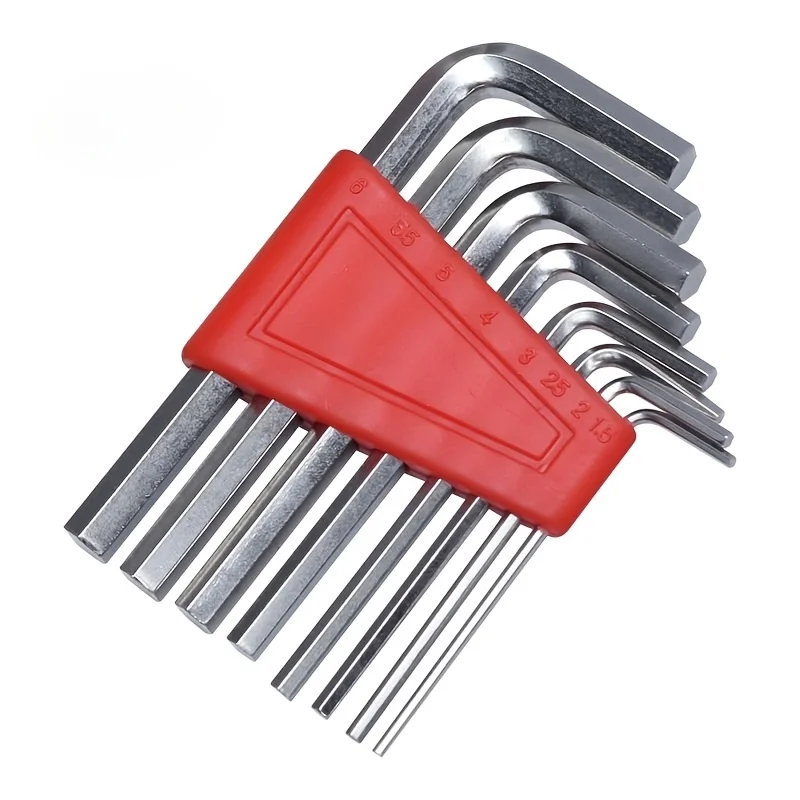 8Pcs Hex Key Wrench Set 1.5mm 2mm 2.5mm 3mm 4mm 5mm 5.5mm 6mm L-shaped Allen Wrench Hexagon Spanner for Furniture Bicycle Repair