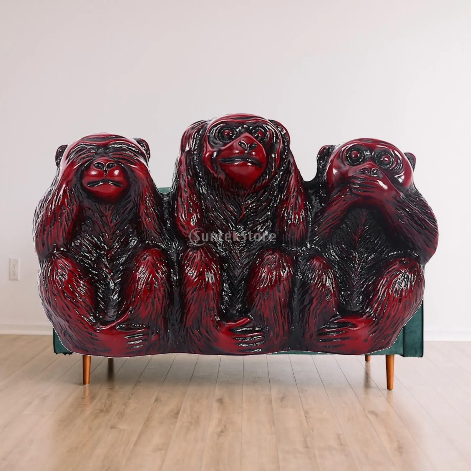 Figurines, handmade, resin sculptures, see no evil, hear no evil, speak no evil