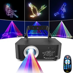 RGB Animation Laser Light DMX 550MW Beam Scanner Laser Light Projector 3D Lazer Light for DJ Disco Bar Club Party Wedding Shows