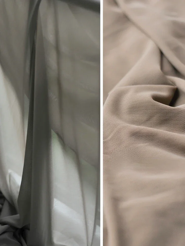 

Полупрозрачная эластичная трикотажная ткань для платья, сетчатая дизайнерская ткань, шитье своими руками по метрам, материал