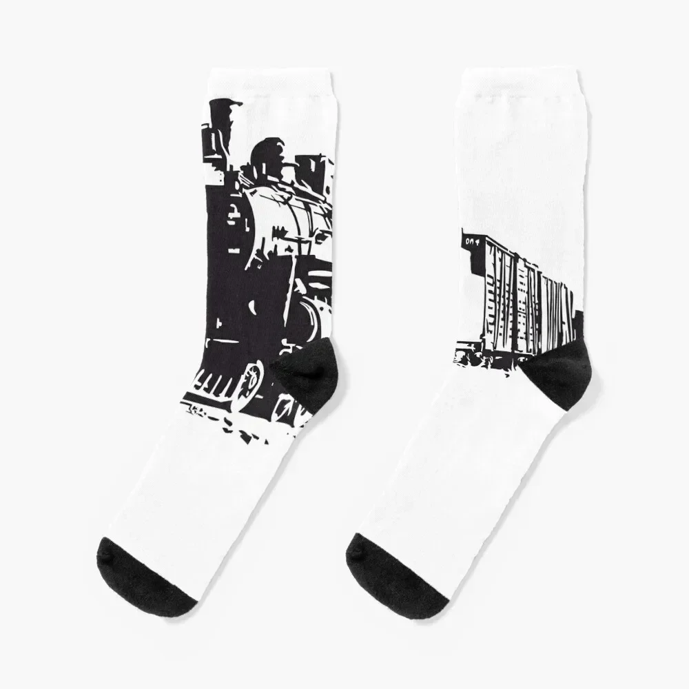 Steam Train Sketch Socks football Running Non-slip Woman Socks Men's