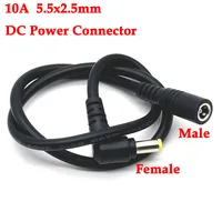 Cable de alimentación de CC de 18AWG, conector macho a hembra, cargador de 10A, enchufe de alimentación de CC de alta corriente, enchufe hembra, 5,5x2,5mm
