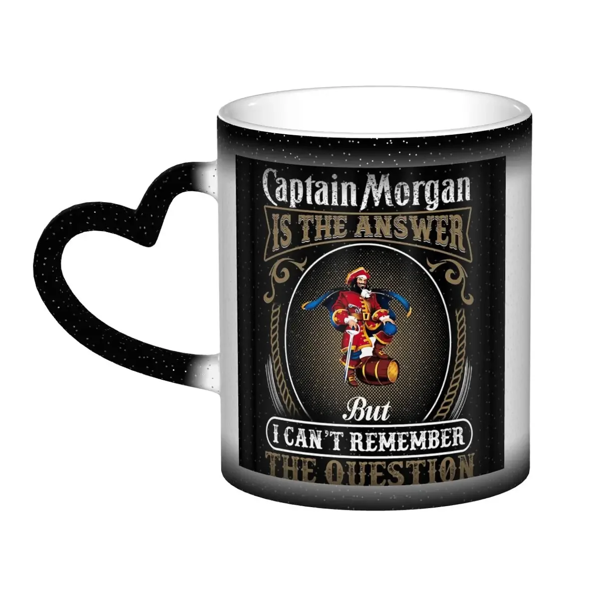 Taza Captain Morgan, tazas de café de cerámica divertidas, tazas de té, taza de leche, regalo para mujer y hombre