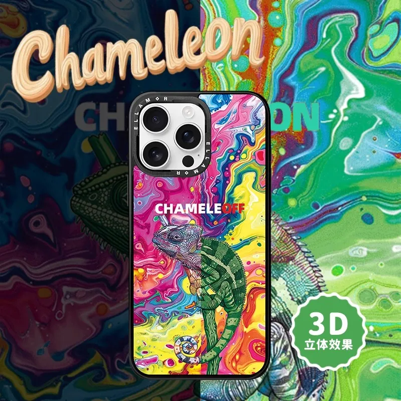 

Ellamor Хамелеон обнаженный глаз 3D магнитный чехол для телефона Apple для пары iPhone/Pro/Max 16 15 14, амортизирующий защитный чехол в штучной упаковке