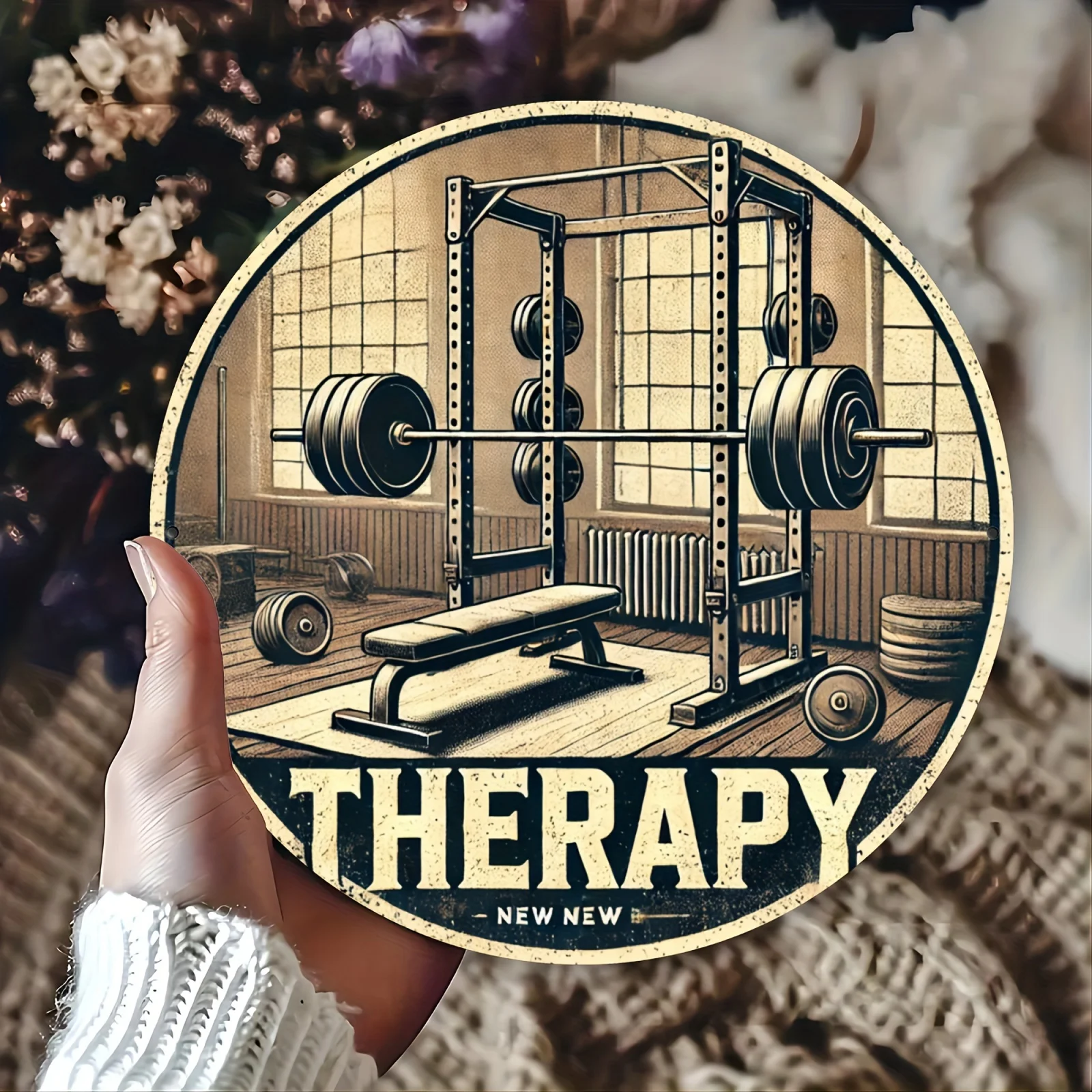 Home Gym In Garage - [2D Flat] قطعة واحدة من لافتة