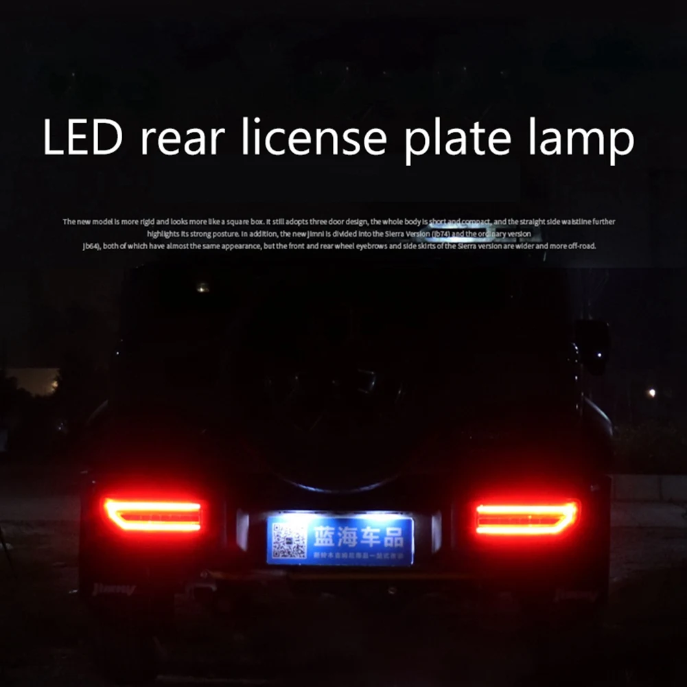 2 szt. Oświetlenie LED tablicy rejestracyjnej samochodu lampa numer podświetlany do Suzuki Jimny JB64 JB74 2019 2020 2021 akcesoria białe światło