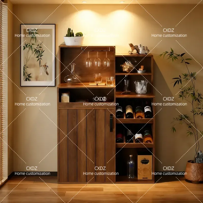 Modern Simple Dining Side Cabinet Wine Storage Cupboard Living Room Wall Mounted Storage Locker Home Improvement Furniture