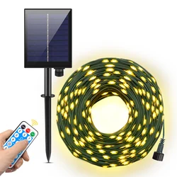 100M Large Solar Panel LED String Light Outdoor Fast Charge Fairy Lights 8 Modes Waterproof Christmas Wedding Party Garden Decor