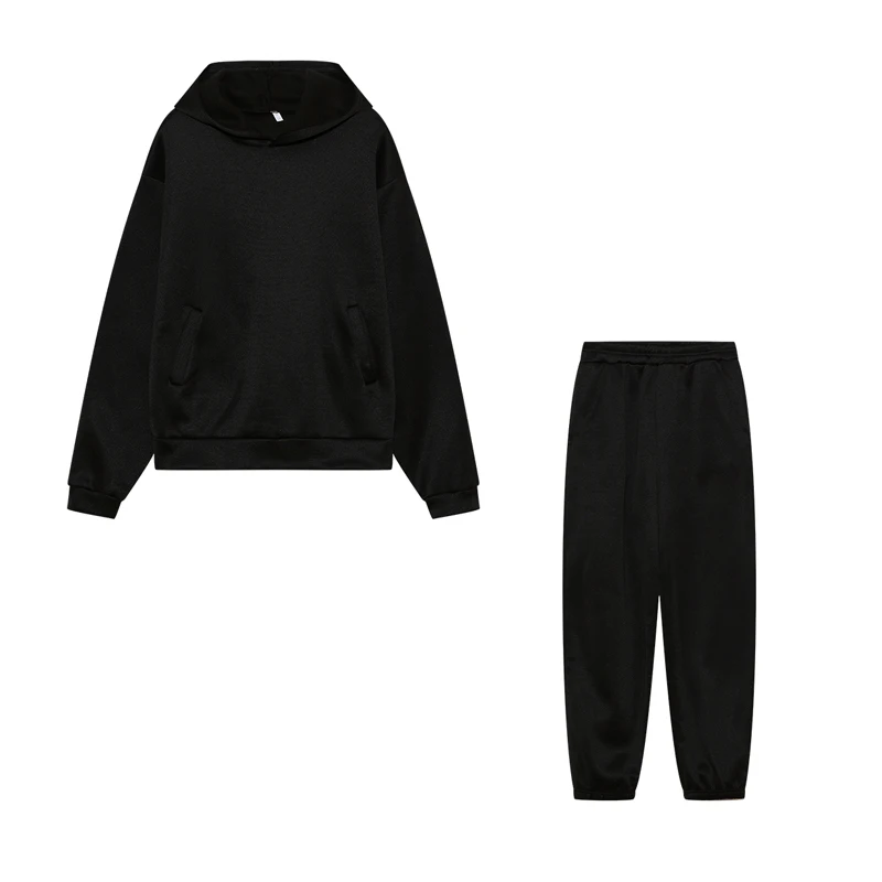 2026 Trend Lässige Mode Verdickter Langarm-Pullover und Hose Zweiteiliges Set mit Kappe für Damen – Detail 24