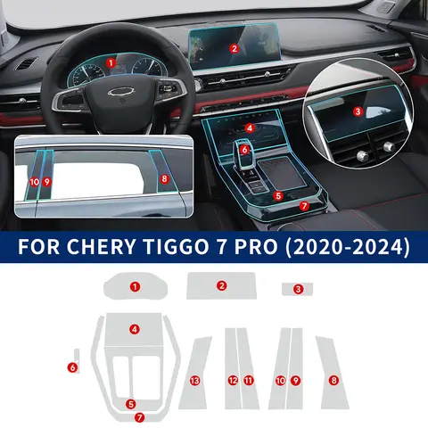 Chery Tiggo 7 Pro 2020-2024 TPU 카 네비게이션 스크린 필름 기어 박스 보호 스티커 안티 스크래치 인테리어 액세서리 Best5 Chery Tiggo 7 Pro 2020-2024 TPU 카 네비게이션 스크린 필름 기어 박스 보호 스티커 안티 스크래치 인테리어 액세서리 Best5