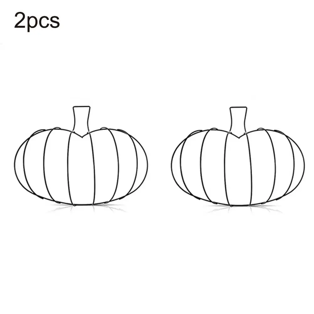 إطار سلكي معدني معلق للباب الأمامي، هيكل معدني قوي، تصميم متعدد الاستخدامات، تصميم على شكل يقطين، ديكور الخريف #3