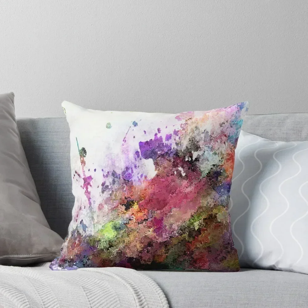 Colorful Abstract Paint Splatter Digital Painting Throw Pillow Pillows Aesthetic Luxury Pillow Cover pillow