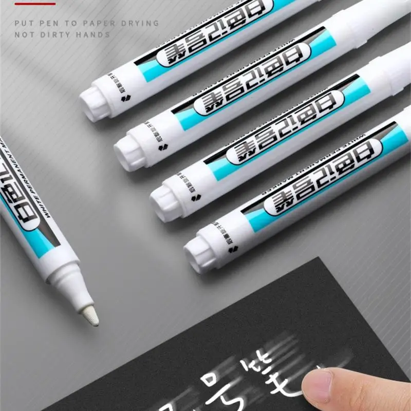 White Permanent Paint Pen set for Wood Rock Plastic Leather Glass Stone Metal Canvas Ceramic Deep Hole Marker 0.7mm