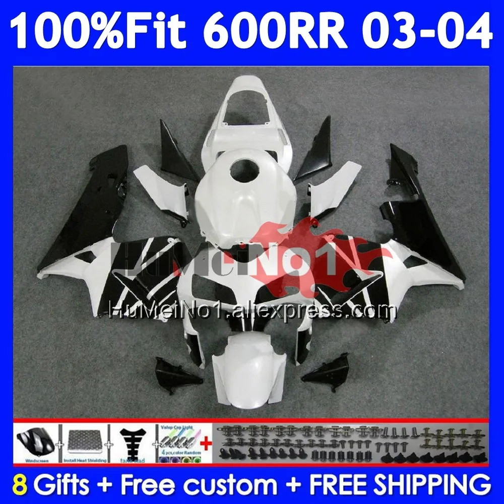 Injection For HONDA CBR600RR Pearl White CBR 600RR 600F5 600CC 40No.13 CBR600F5 CBR 600 CC CBR600 RR F5 2003 2004 03 04 Fairing