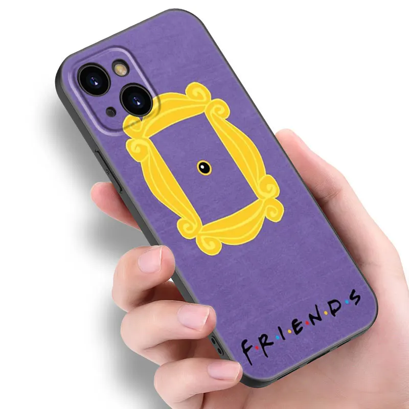 Friends Tv Show Black Silicone Phone Case For Apple iPhone 12 13 Mini 11 14 15 16 Pro Max 7 8 Plus Shell Cover