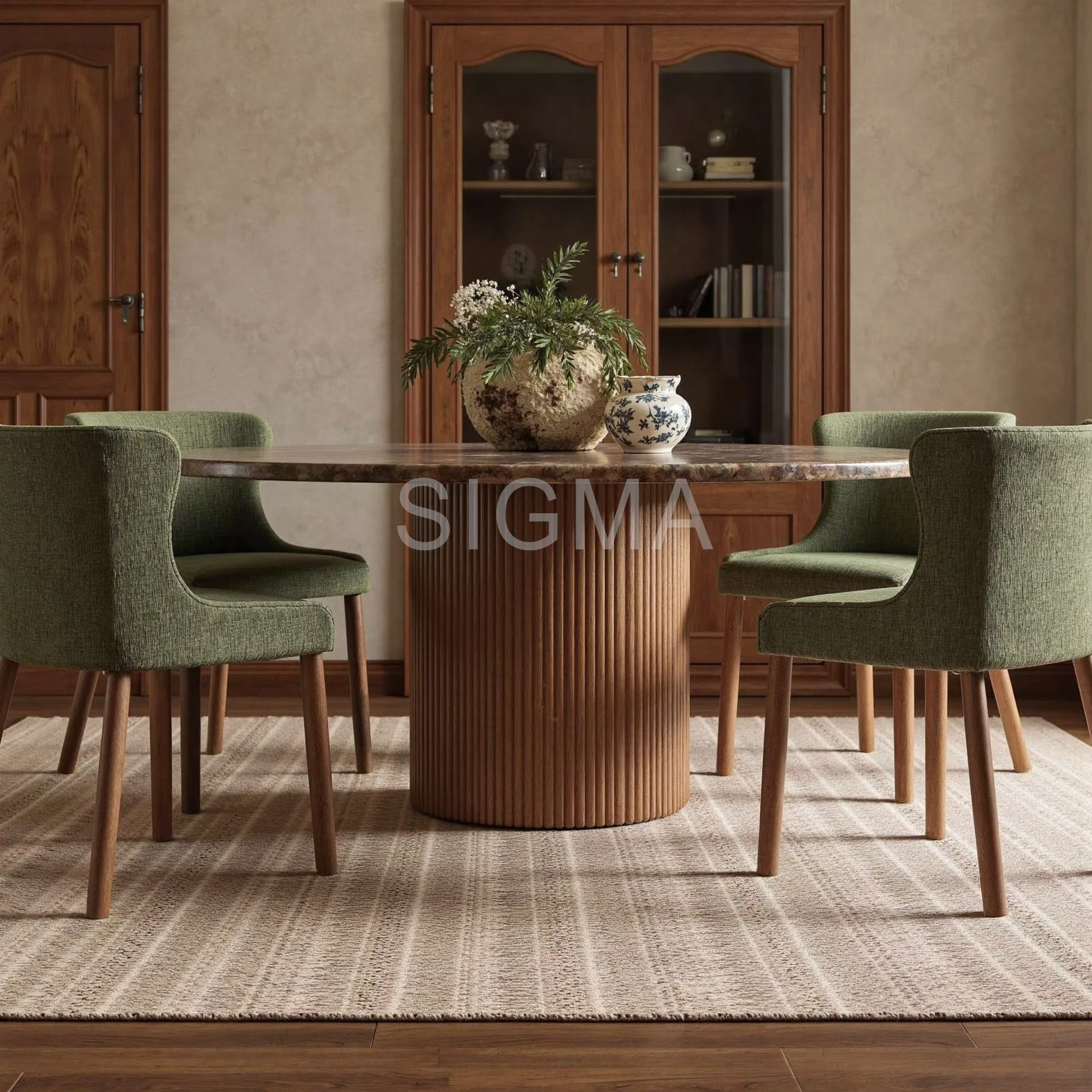 Modern Luxury Convertible Dining Table Indoor Sectional Fabric Furniture Comfortable Adjustable for Apartment Mall Dining Room