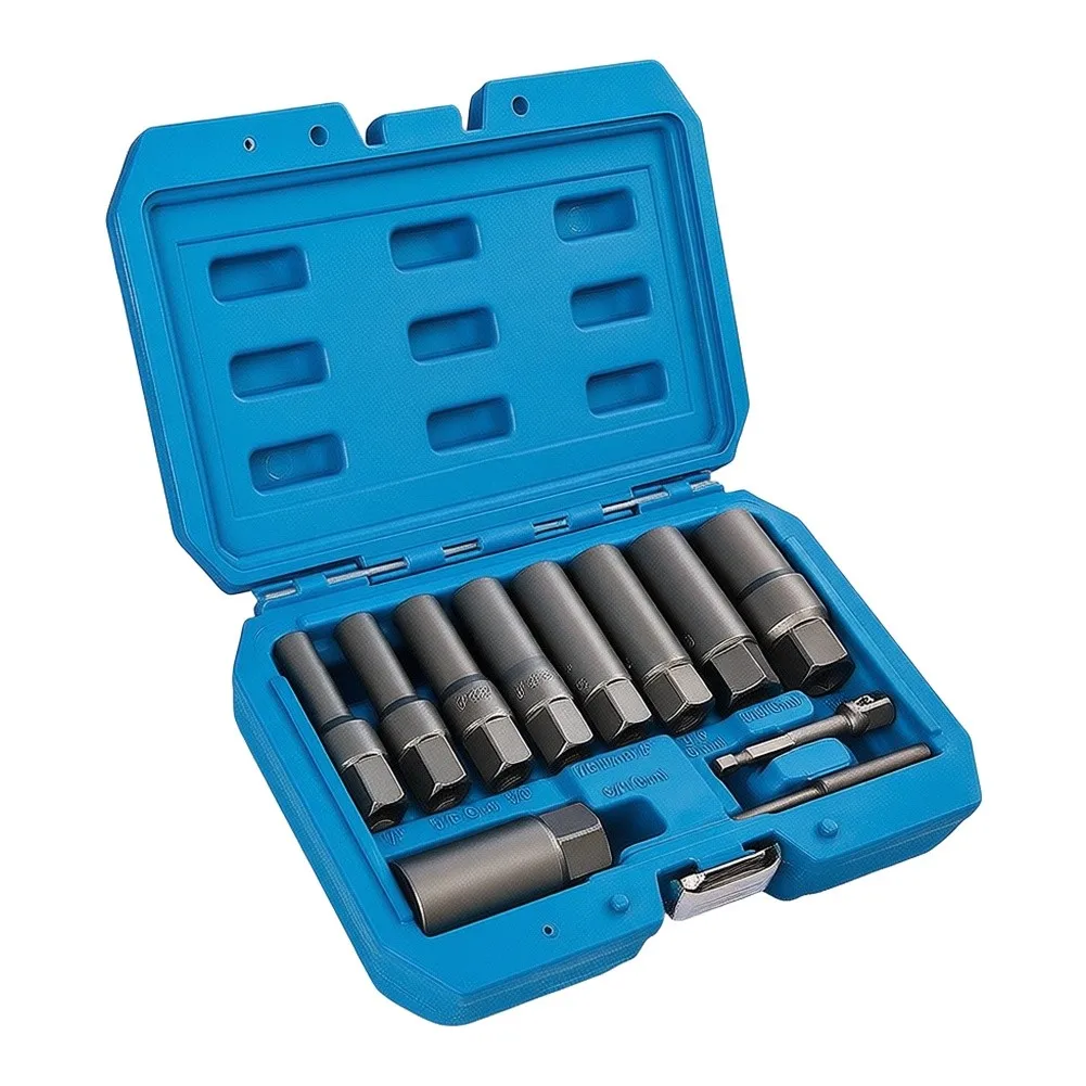 Broken Pipe Extractor Set Socket Wrench Locking Wheel Nut Bolt Bolt Extractor Remover 3/8inch Adapter Socket Screw Extractor