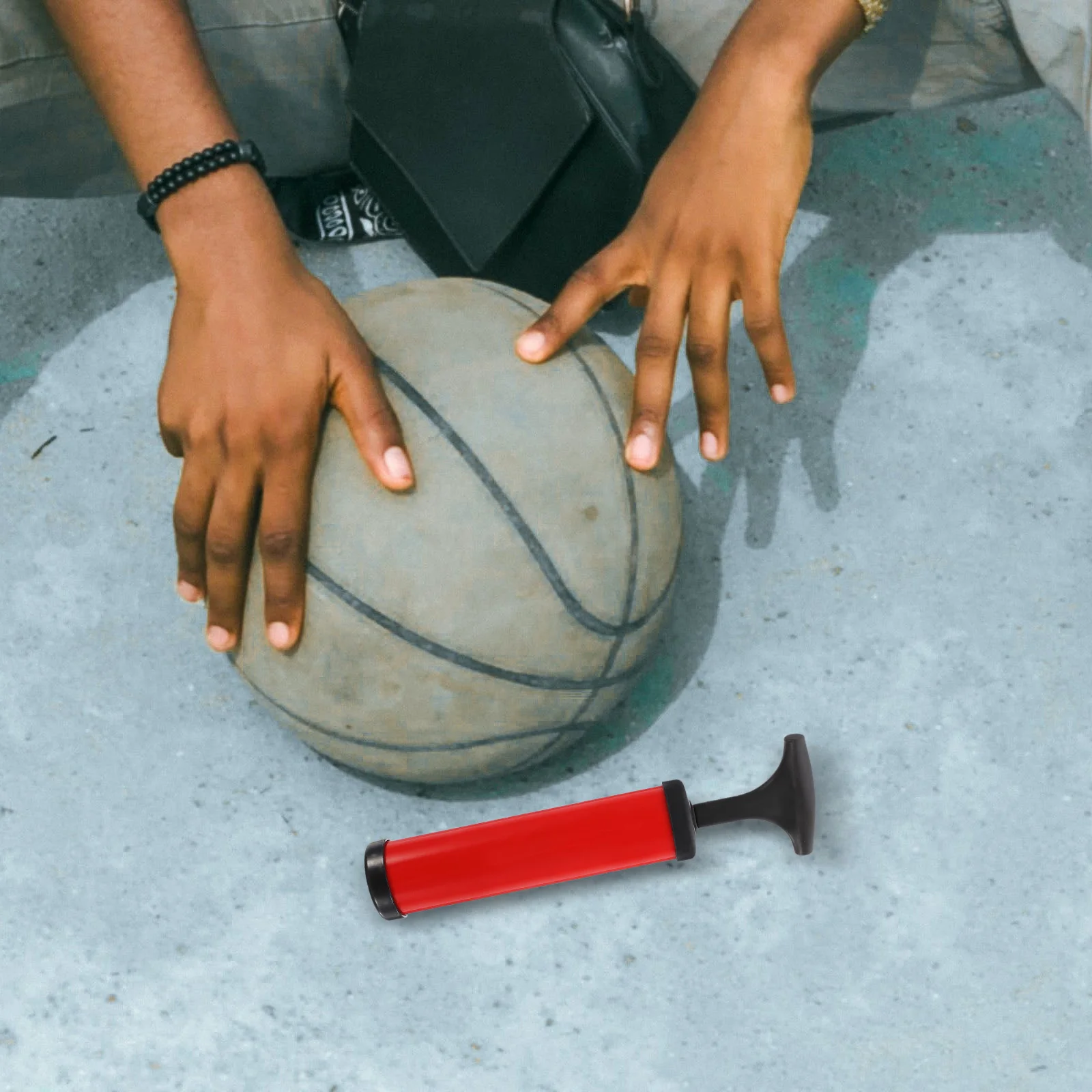 1Set Outdoor Basketball Inflator Tool Multi-Function Durable PP Material Strong Sealing Ergonomic Design Ideal School