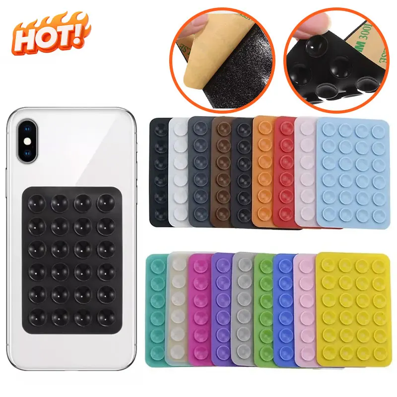 Multifunctional Silicone Suction Pad 24Square Suction Cups for Phone Fixture Suction Cup Backed Adhesive Home Office Storage