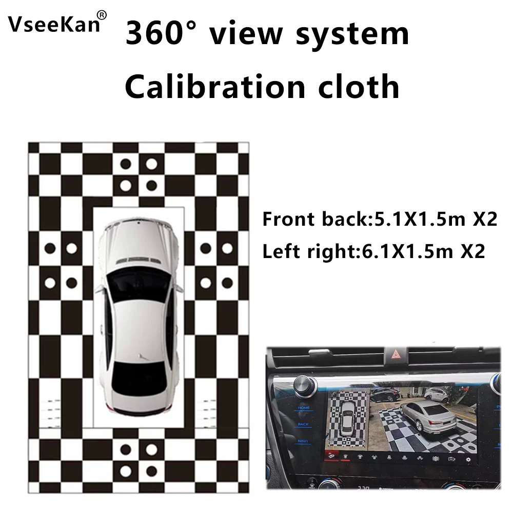 Car 360 panoramic surround view video system Auto-correction tracing point One-button automatic calibration