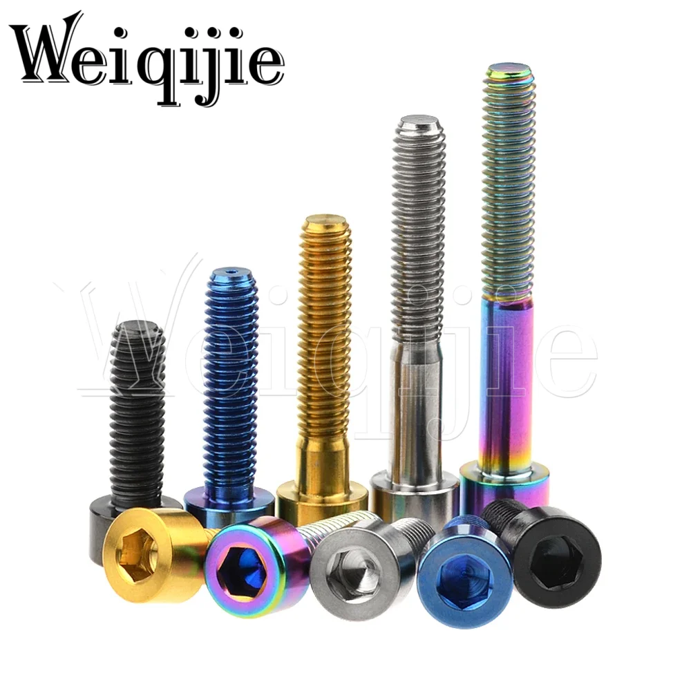 Weiqijie Titanium Bolt M5/M6X10/12/15/16/18/20/23/25/30/35/40/45/50/55/60/65mm Seatpost Overhead Brake Allen Key Screw for Bike