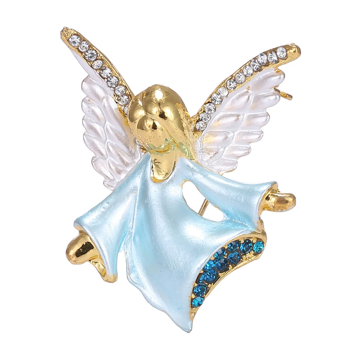 Rinhoo Musik Engel Fee Broschen für Frauen Vintage weiße Engels flügel Weihnachts figur Emaille Pins Neujahr Geschenke Weihnachts schmuck – Detail 16