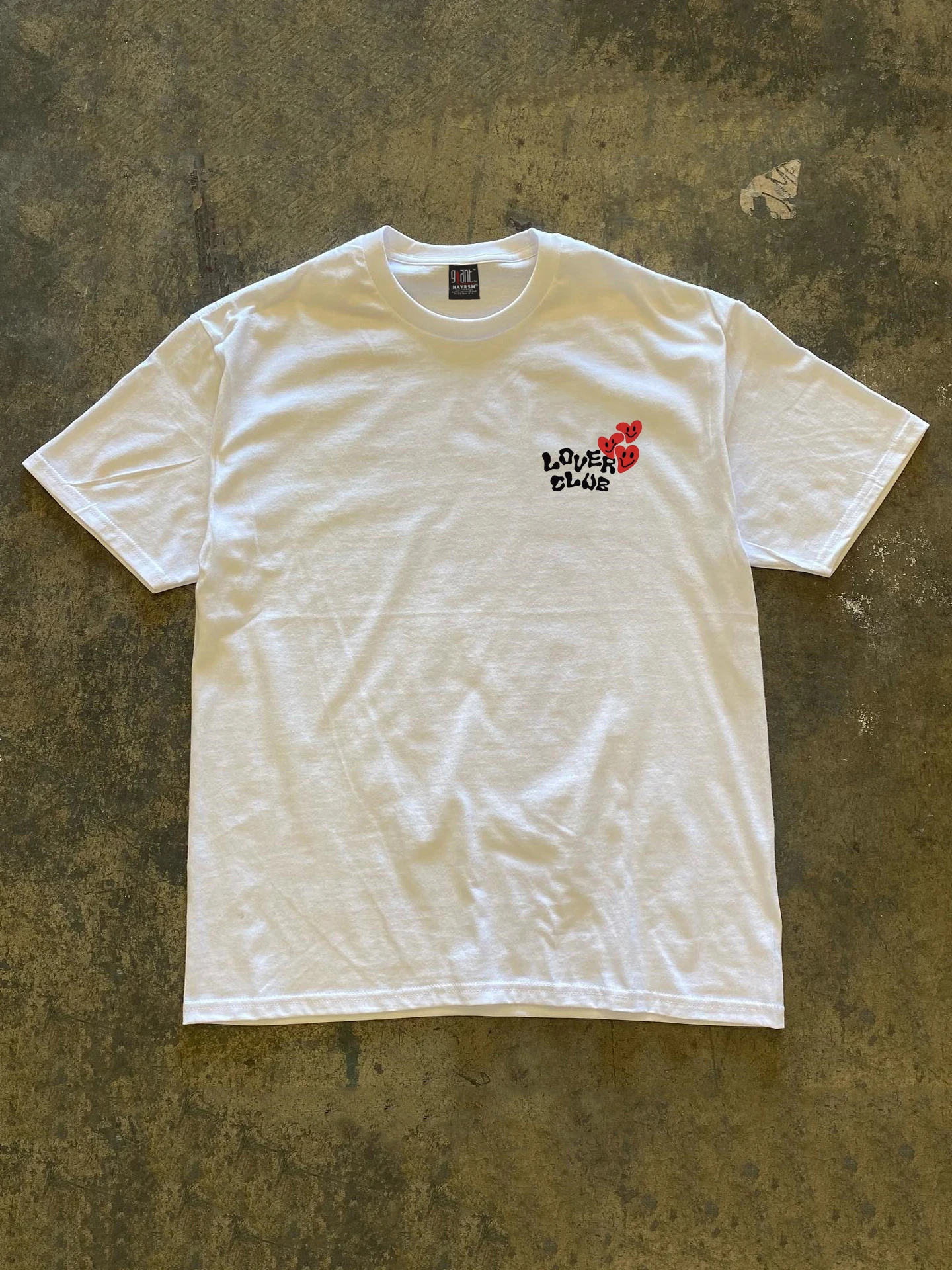 Pure Cotton 260g Twisted Heart Creative Print Loose Short Sleeve T-Shirt Trendy Casual Wear Comfortable Breathable Top