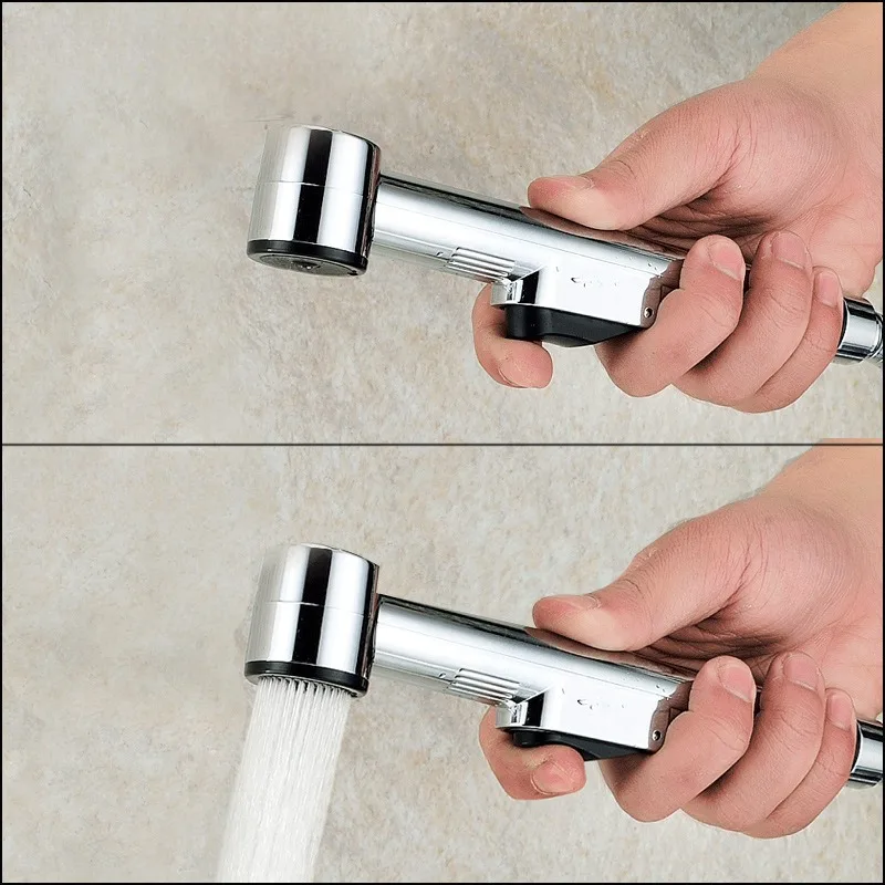 Toilet Handheld Bidet Sprayer Shattaf Cloth Diaper Sprayer ABS Polished Chrome Shower Head