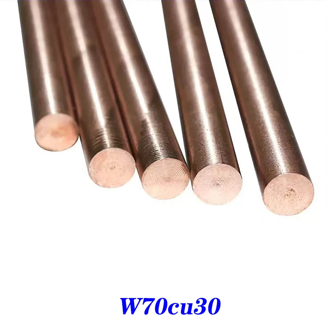 W70Cu30 12/13/15/20/22/25mm 직경 텅스텐 구리 바 텅스텐 구리 합금 좋은 전기 스파크 전기 막대 길이 200mm 넣어