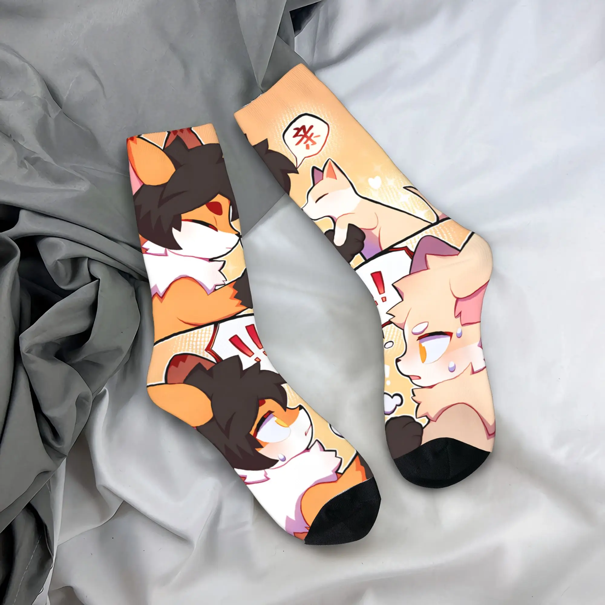 

Носки для пар, пушистые чулки для fandom, весенние мягкие дышащие носки в стиле Харадзюку, нескользящие носки с графическим рисунком для скейтборда