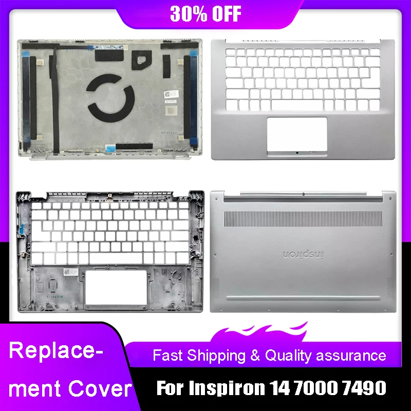 

Новая задняя крышка ЖК-дисплея для ноутбука Dell Inspiron 14 7000 7490 Series, подставка для рук, Верхняя Нижняя основа, задняя крышка, серебристая задняя крышка A C D