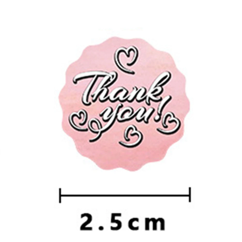 500pcs Round Roll Thank You Stickers Cute Colorful Labels For Small Business Wedding Gift Decor Sticker Craft Supplies