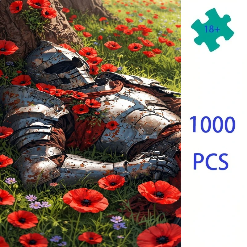 

Jigsaw Puzzle Fallen Knight in Poppy Field Adults Puzzle Games Family Fun Floor Puzzles Educational Toys for Kids