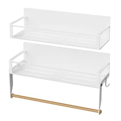 2 pezzi scaffali magnetici in metallo bianco frigorifero Organizer cucina spezie condimento Rack di stoccaggio accessori per la casa multifunzione