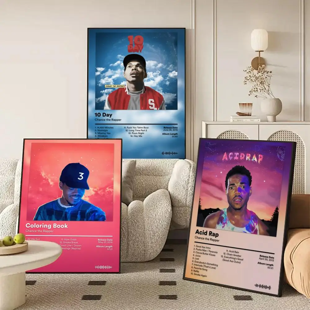 C-Chance the R-Rapper Album Poster Stickers HD Modern Painting Wall Art for Bedroom Living Room Home Decor Decoration Gift